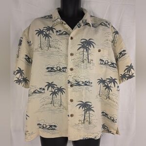 St. John's Bay Island Style Men's Button Down Hawaiian Shirt Size XL F-0167